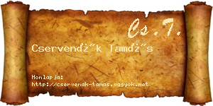 Cservenák Tamás névjegykártya